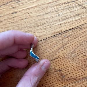 Small Blue Swirl Ring